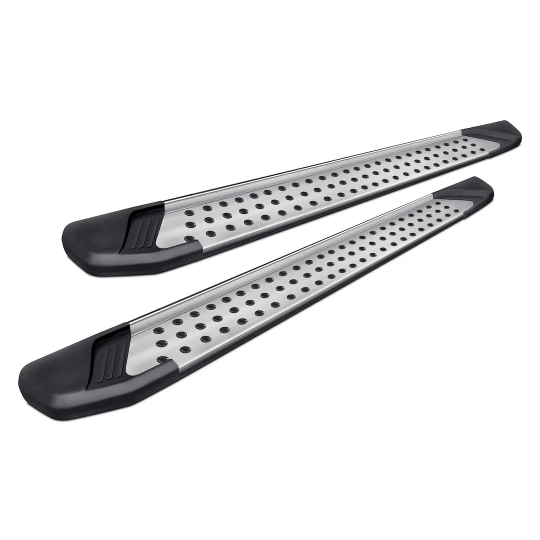 VO-T870 – BLACK HORSE Running Board, 5-1/2 Inch Width Brushed Aluminum With Rubber Dot Grips Unlighted With Mounting ...